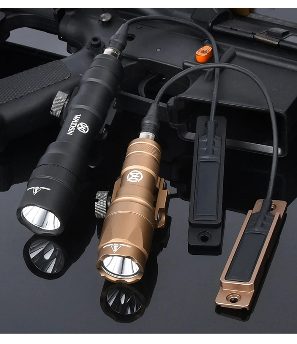 M600 M300 M600DF M300A Tactical Flashlight Fit M-Lok Keymod Rail Hunting Weapon Lamp White Light Metal Tail Switch Card Slot