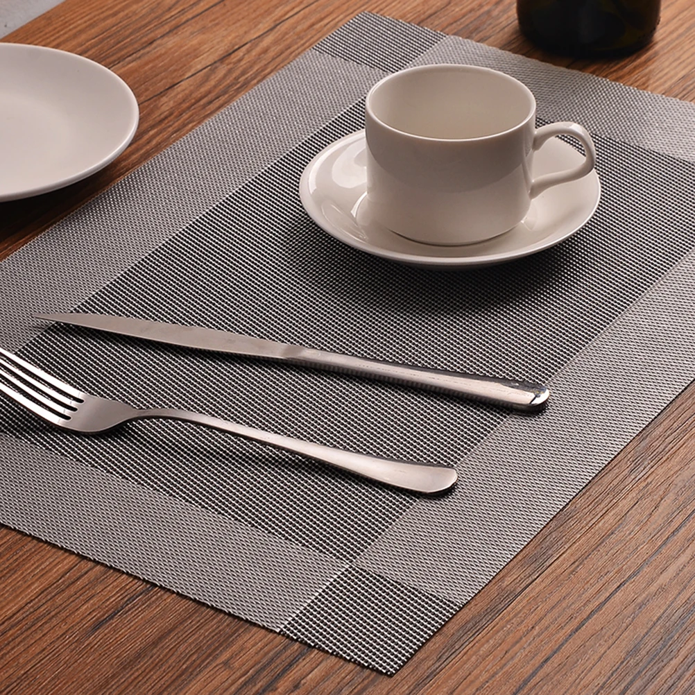 

4 Pcs Dining Table Decor and Accessories Modern Anti-slip Mat Cup Placemat Silver Home Coasters