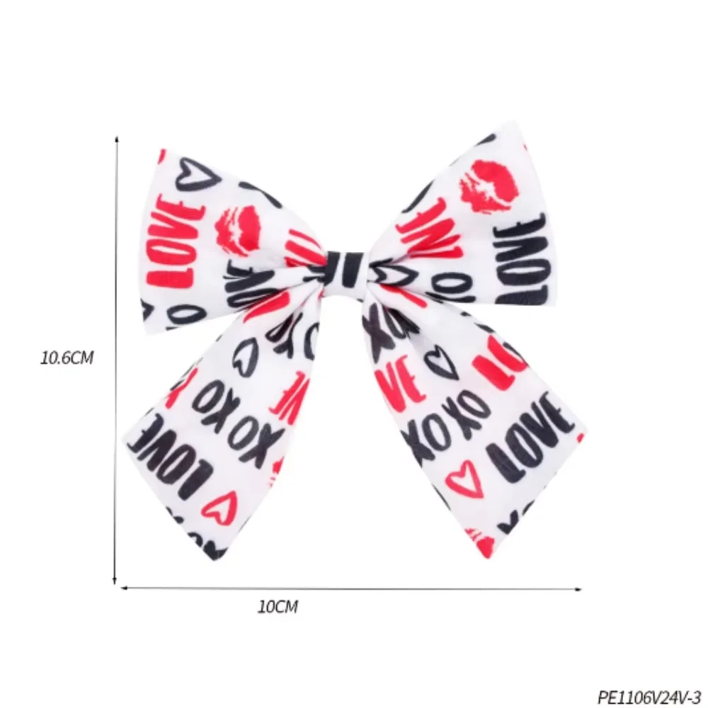 PESENAR With a pink heart lipstick and monogram on a white background this hair accessory is perfect for Valentine's Day