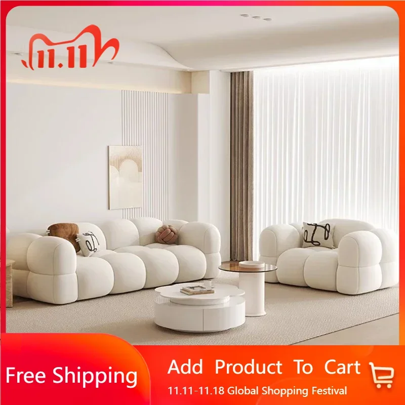 Puffs Apartment Lazy Sofa Clouds Small Living Room White Lazy Sofa Reading Loveseat Muebles Para Salas Modernos Home Furniture