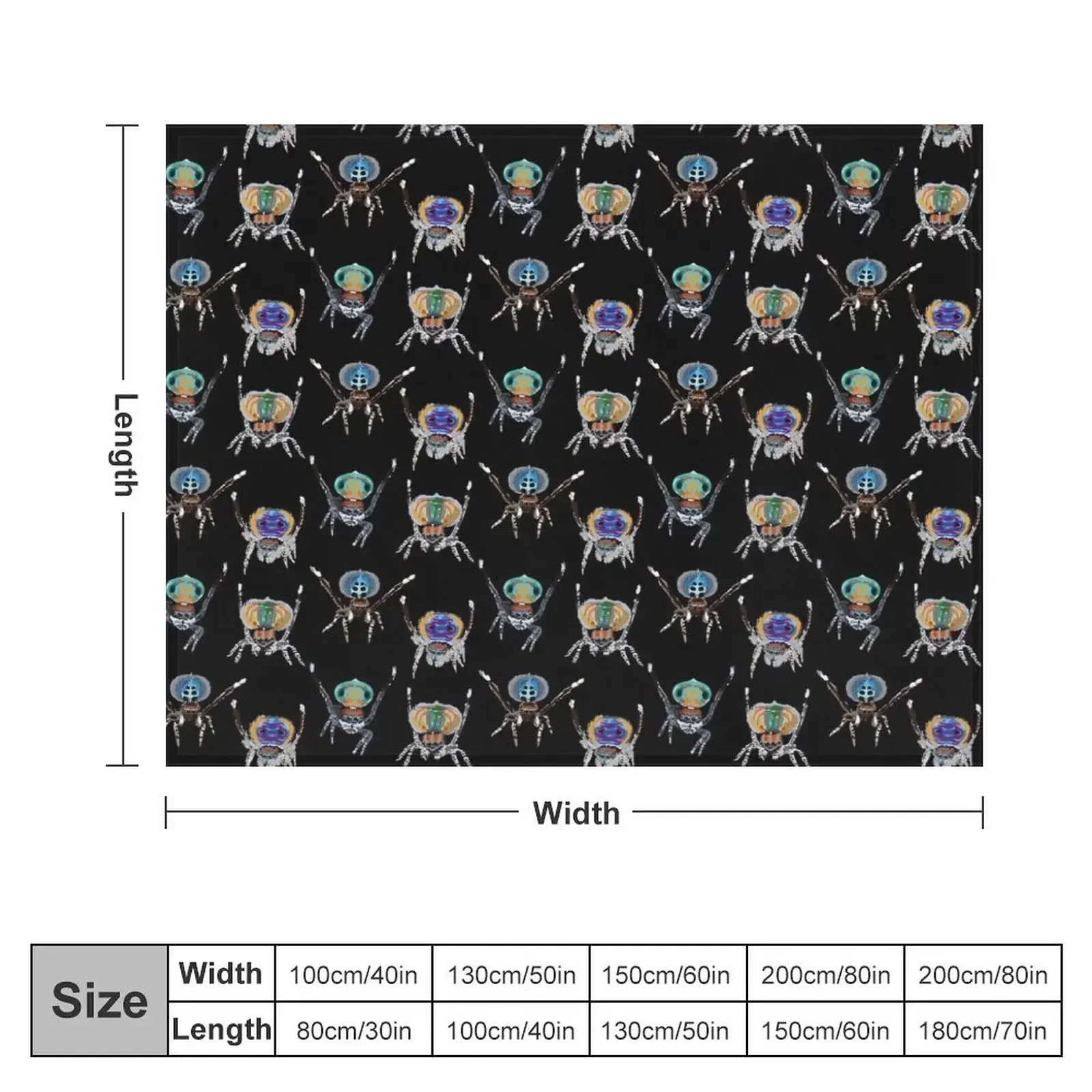 Colourful cute peacock jumping spiders Throw Blanket Decorative Sofas Stuffeds Cute Plaid Blankets