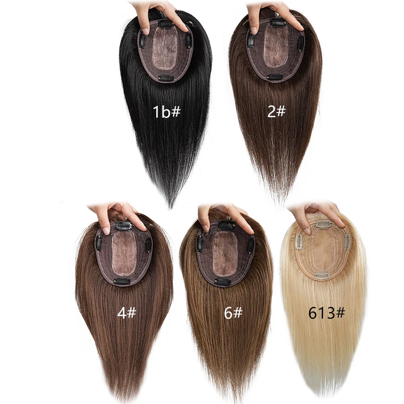 100% ผมมนุษย์ 10 นิ้ว 13X12 ซม.Hairnet คลิปในผมที่มองไม่เห็น 3D Topper Extension Top วิกผมชิ้นสําหรับผู้หญิงชีวิตประจําวัน