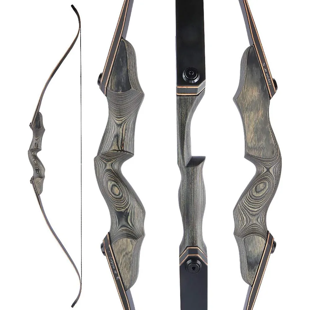 60 Inch Takedown Recurve Bow Archery Traditional Hunting Longbow Kit 30-60lbs with Carbon Arrows for Shooting Target