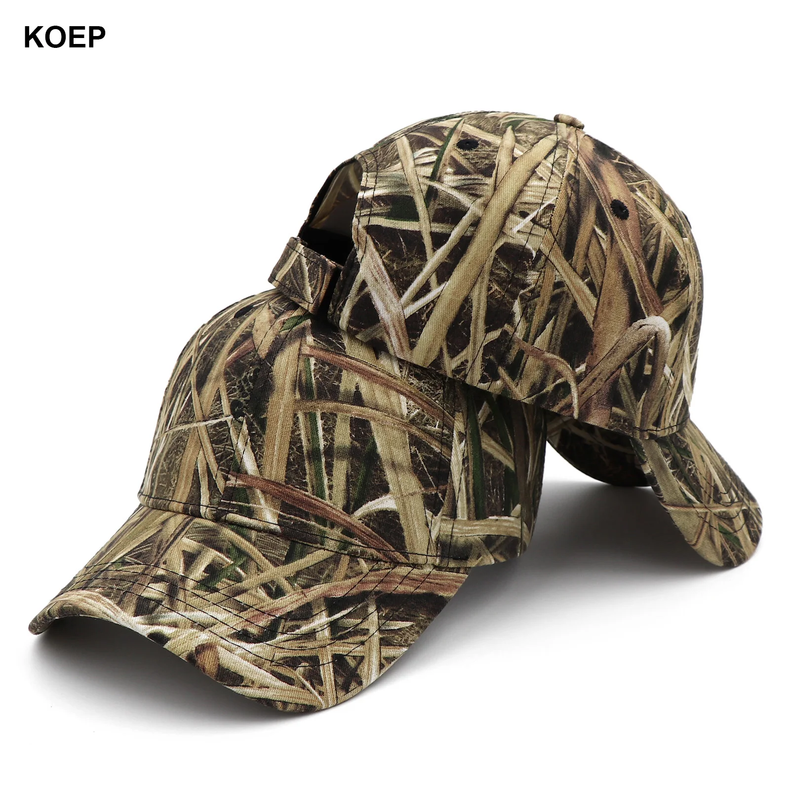 KOEP topi memancing luar ruangan, topi bisbol hutan, topi berburu, topi katun kamuflase ayah, topi kamuflase