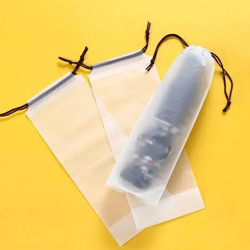 10 stücke Strahl Mund Regenschirm Lagerung Tasche Plastiktüte Kordelzug Tasche Durchscheinende Tasche Aus Lagerung Fahrzeug-montiert Nass Tasche ﻿