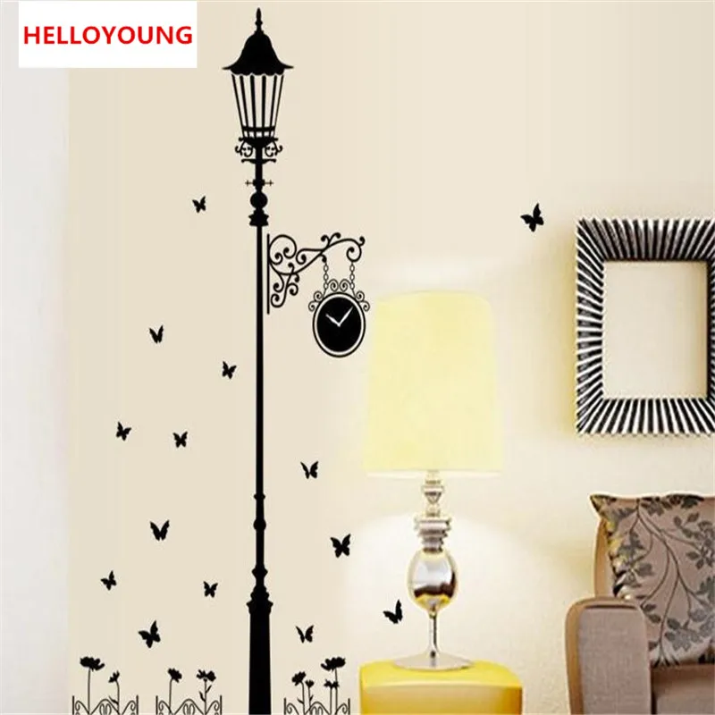 

QT-0150 Removable Modern minimalist style black lights butterfly wall stickers Livingroom bedroom Home Decoration stickers