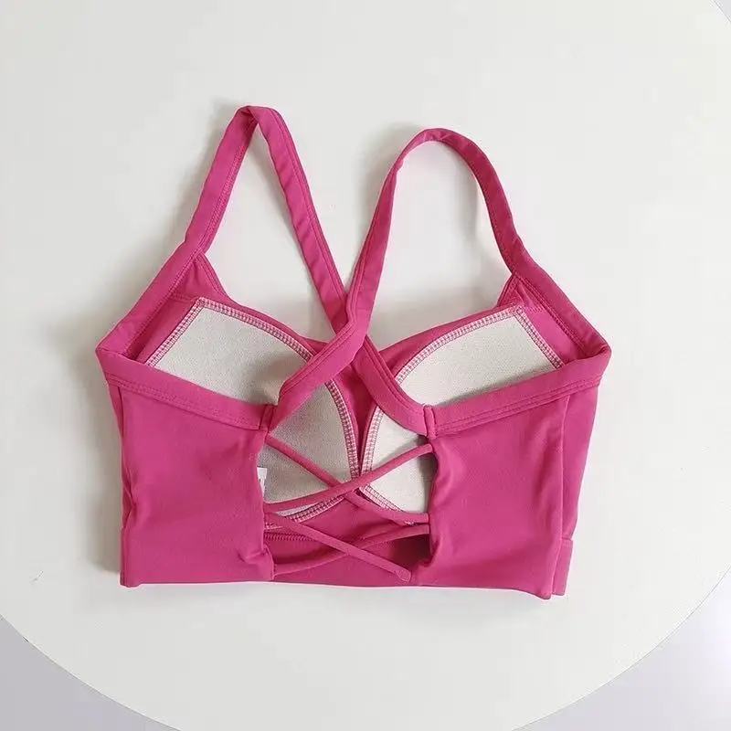 Stoßfester, hochintensiver Fitness-BH mit integrierten Cups, geeignet für Laufen, Yoga, mit atmungsaktivem Rückendesign für Damen. – Detail 6