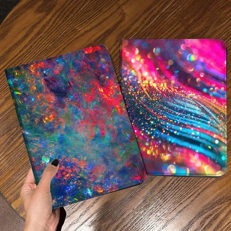 

Красочный чехол для планшета с абстрактным блестящим рисунком для Apple iPad Air Pro mini 1 2 3 4 5 6 7 8 9 11 M2 M3 M5 M4 5th 6th 7th 10th 11th