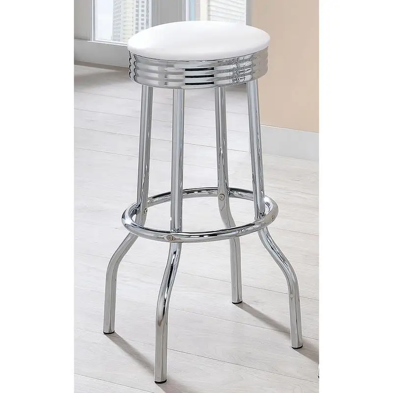 Upholstered Metal Swivel Bar Stool Set of 2 - Modern Design, Comfortable Seating for Kitchen or Home Bar, Stylish and Durable