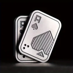 Poker Clicker - Silver Aces - Haptic Fidget Slider Stainless Steel EDC