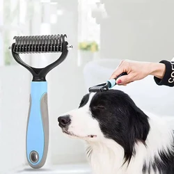 Dog and cat hair removal tools, short and long hair, double row needle shedding, pet hair removal comb, dog hair brush, trimmer