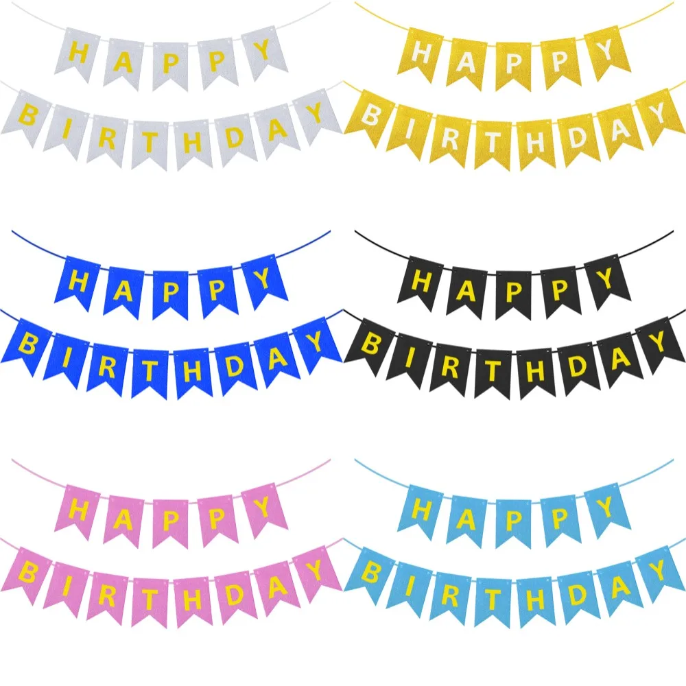 Gold & Silver Birthday Banner