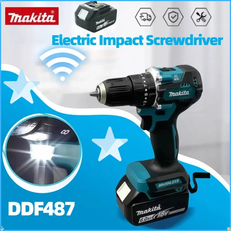 

Makita DDF487 10mm Brushless 18V lithium electric rechargeable impact drill large torque screwdriver（No battery）
