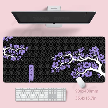 Sakura Mouse Pad 40x90cm Gaming Desk Mat Large Gaming Mousepad Mouse Mat Big Keyboard Mat Cherry Desk Pad for Computer Mousepads