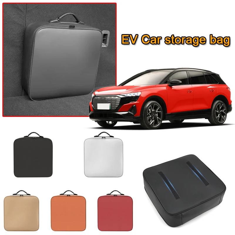 Portable EV Car Charging Cable Storage Box Electric Vehicle Charger Cables Carry Bag Fit For Audi Q4 Q5 Q6 Q8 SQ6 SQ8 e-tron GT