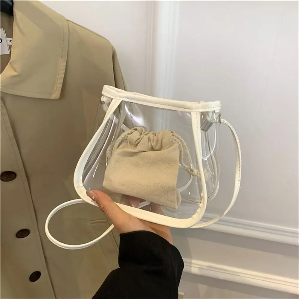 Transparent Shoulder Bag Fashion Small Candy Color Crossbody Bag PVC Messenger Bag Women Girls