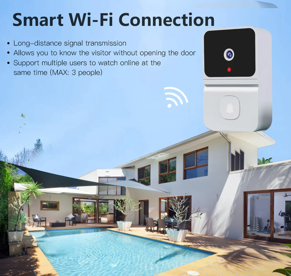 Tuya WiFi Video Doorbell Wireless HD Camera PIR Motion Detection IR Alarm Security Smart Home Door Bell WiFi Intercom for Home