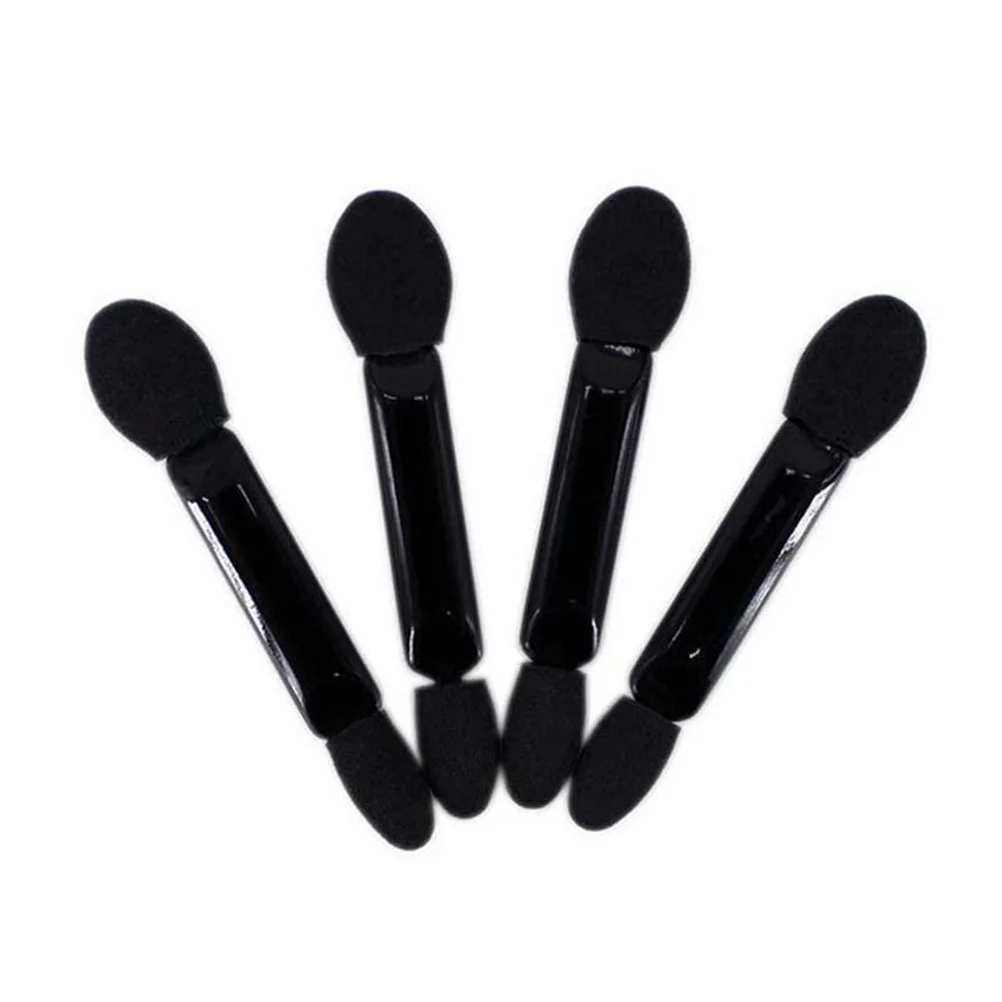 

50pcs Black Double Ended Eyeshadow Stick Makeup Brush Sponge Sided Applicator Women Eye Shadow Tools Daily Travel Party Wedding