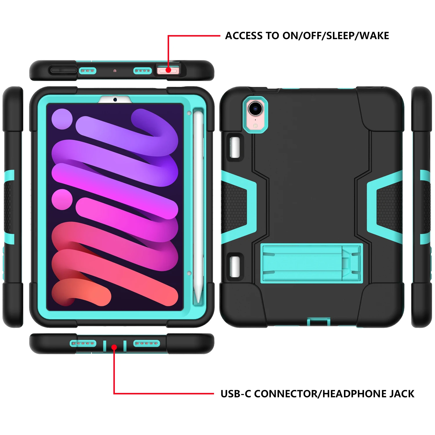 حافظة حماية عالمية لجهاز iPad Mimi 7 A17 Pro 2025 Mini 6 2021 8.3 "موديل A2993 A2995 A2996 A2567 A2568 A2569 غطاء متين