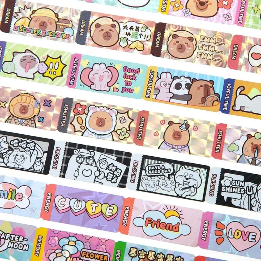 Креативные наклейки «Капибала», набор браслетов, красочные наклейки «сделай сам», браслет с мультяшными животными, декор для скрапбукинга, канцелярские принадлежности, подарок