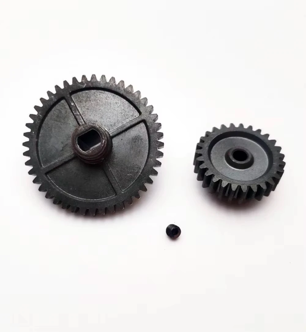 44T Main Gear +27T Motor Pinion Gear Kit, Wear‑Resistant Transmission Upgrade Accessories for Wltoys 1/14 144001 1/12 RC Car