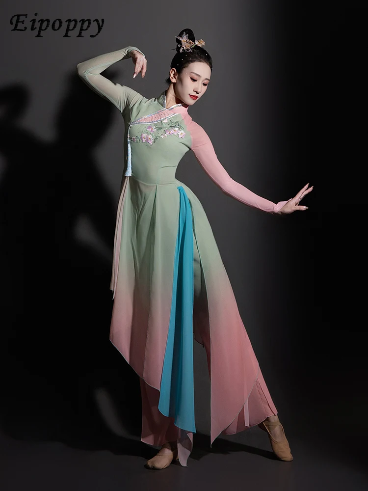 Classical dance performance costume, fan group dance performance costume