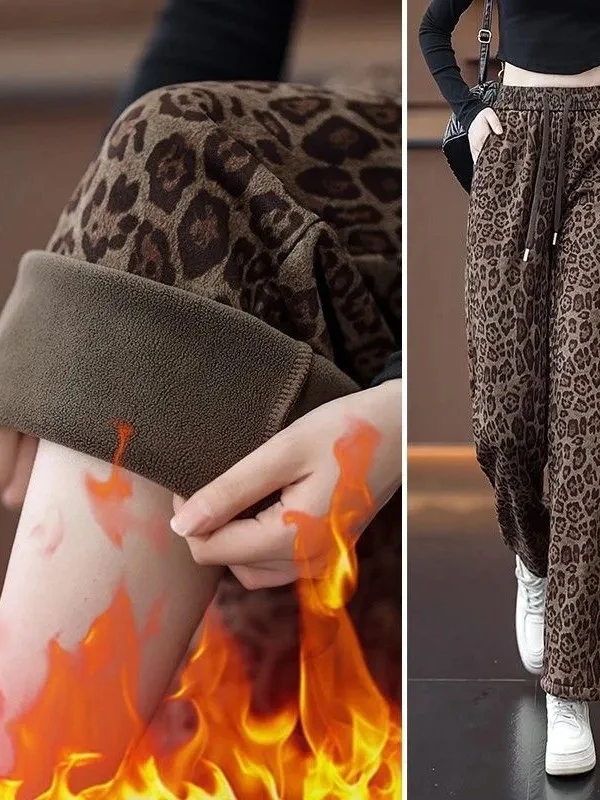 

Женские зимние повседневные широкие брюки больших размеров Thiened Fce на подкладке с эластичной резинкой на талии, прямой крой Buxom Mothers, теплые брюки