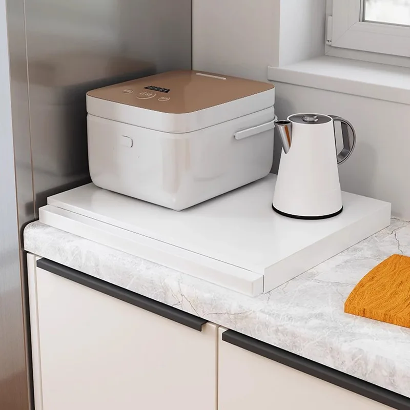 

Pull-out Microwave Bottom Storage Rack Oven Telescopic Partition Holders Kitchenware Organizer Space Saving Microwave Rack