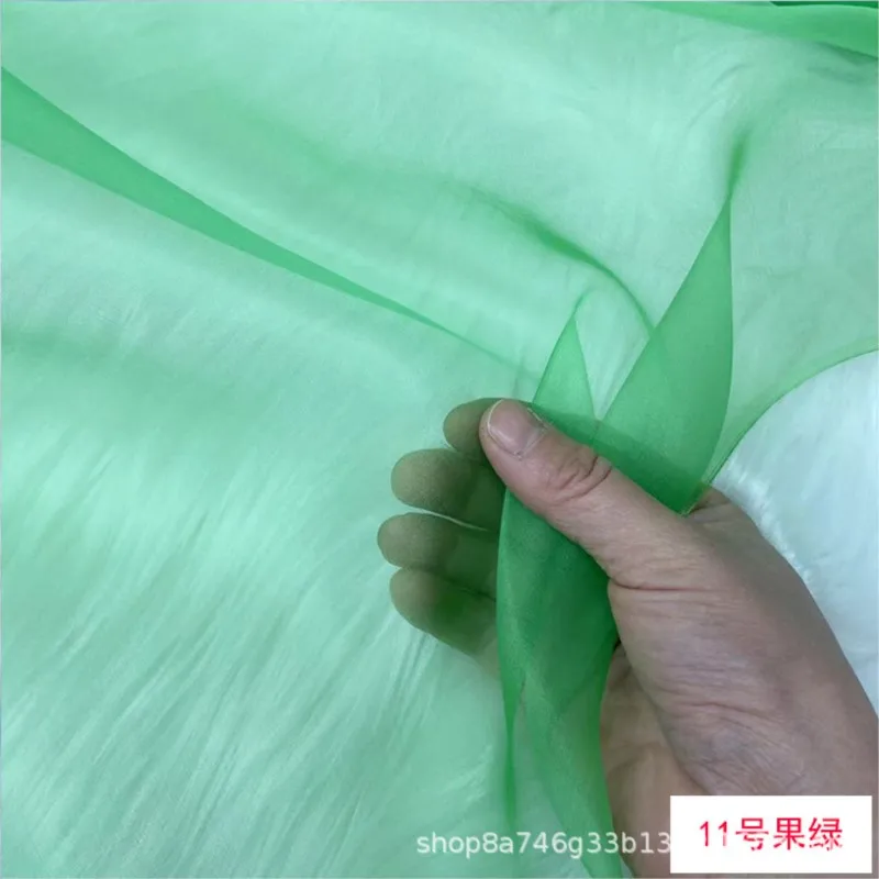 Solid-color silk organza gauze fabric hard dress