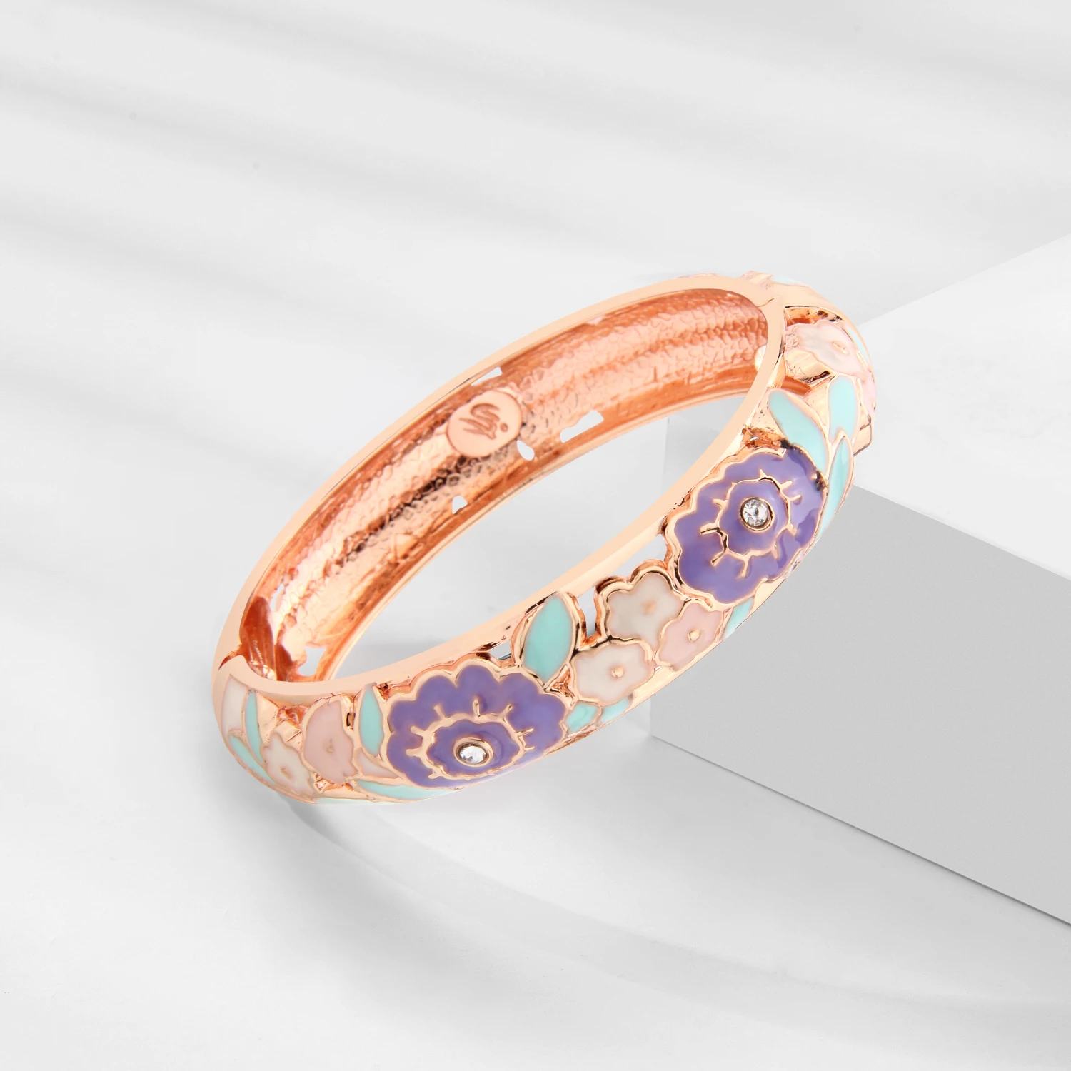 1/6 PCS Purple Enamel Bangle On Hand Cloisonne Bracelet For Women India Women\'s Hand Bracelets African Jewelry Hawaiian Bohemian