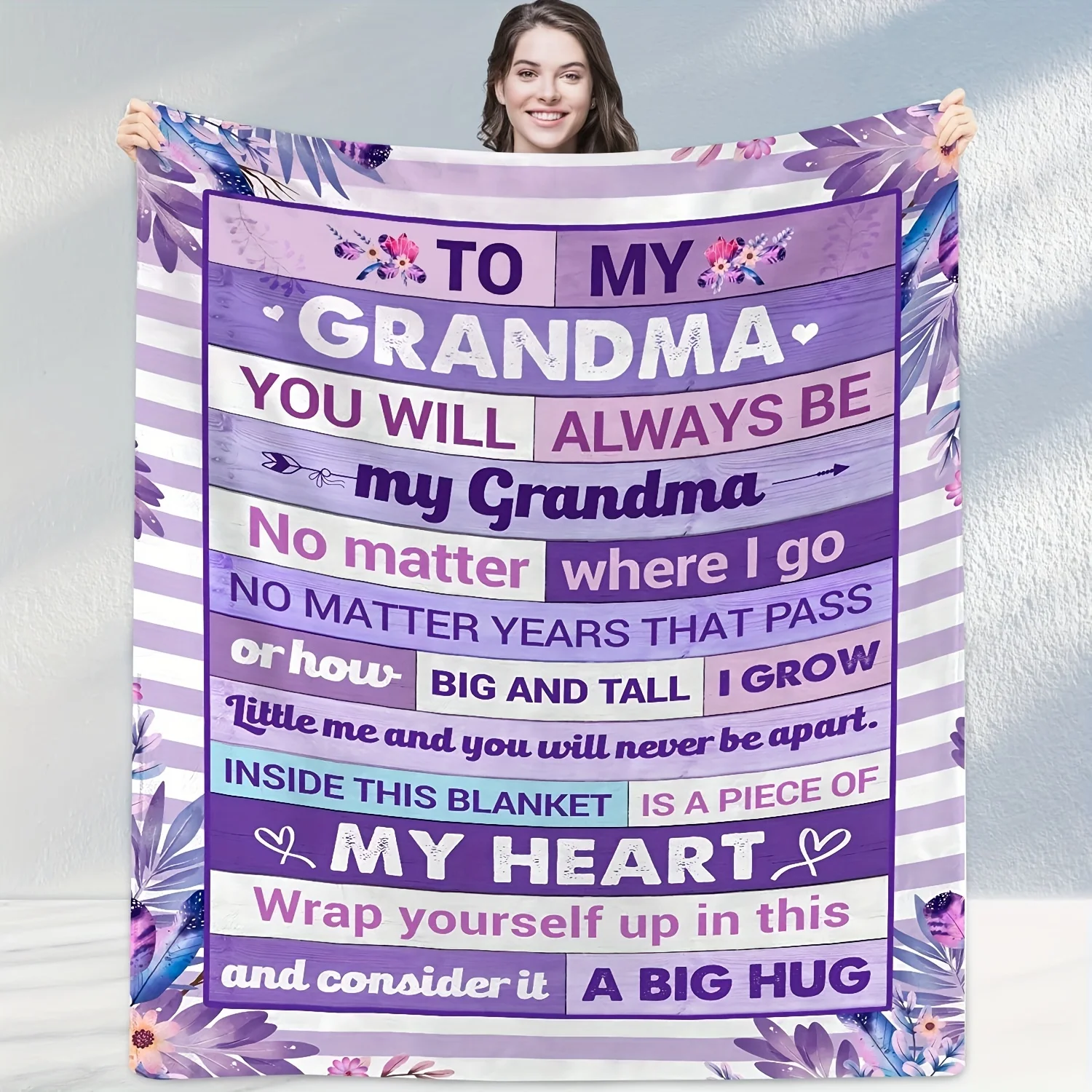 Cozy Vintage-Inspired Flannel Throw Blanket - Soft Polyester Mixed Colors Heartfelt Message Love-Filled Gift for Son from Mom