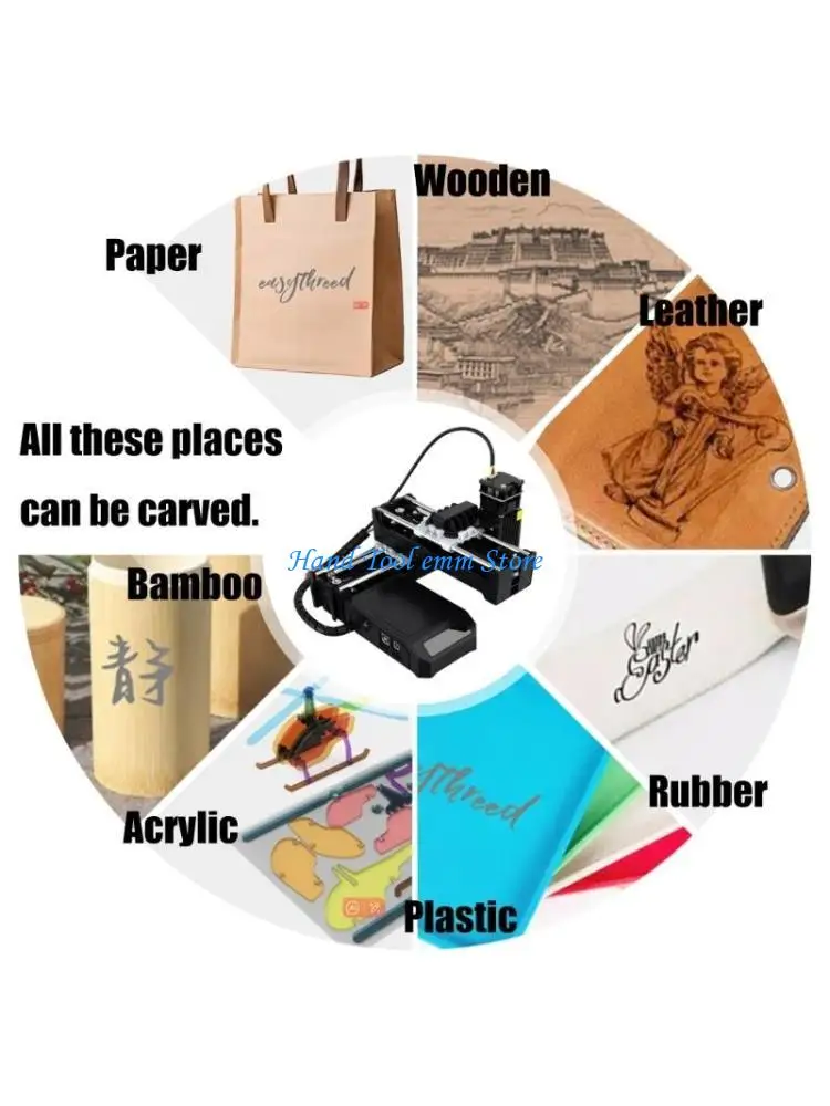 

H37F Mini Lasers Engraver 0.5W Lasers Power APP Wireless Control Bluetooth-compatible USB Connection Easy Installation 450NM