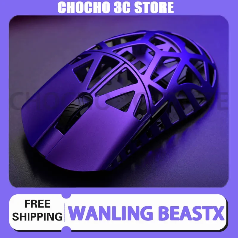 

Мышь Wlmouse Wanling Beastx из магниевого сплава, беспроводная мышь двойного режима, легкая Paw3395, аксессуары для ПК, игровые Киберспорт, подарки