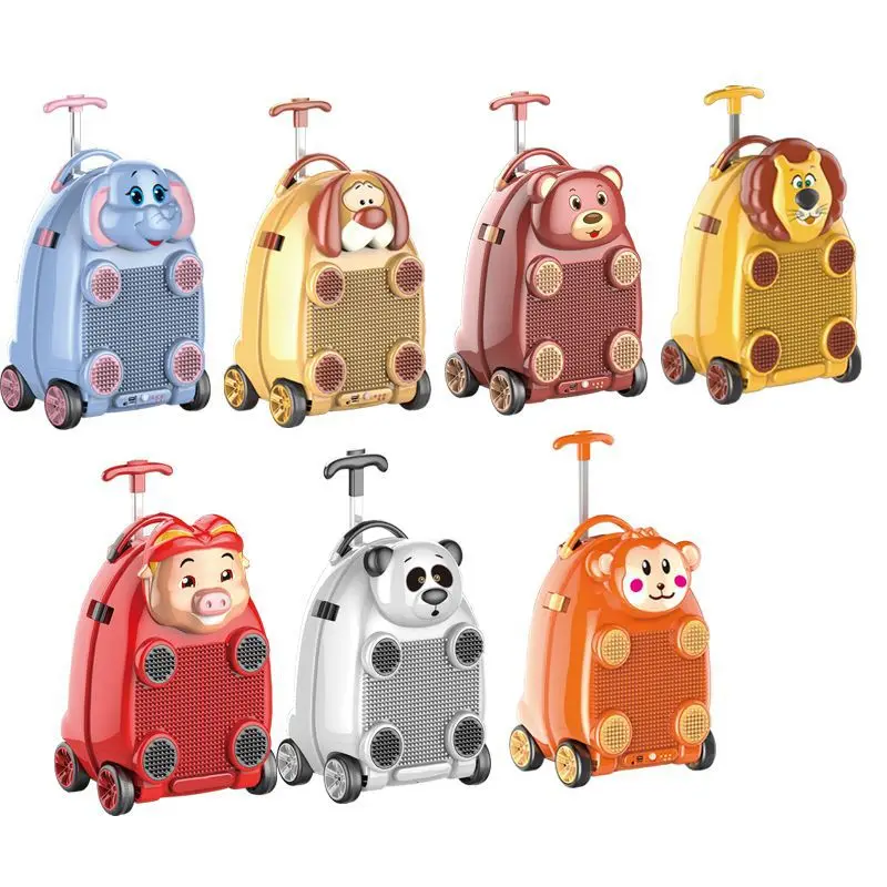 Pull Bar Children\'s Suitcase Kid‘\'s Luggage Cartoon Toys Travel Trolley Case Household Out Building Blocks Storage Box