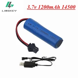 3.7V 1200mah Battery 14500 and charger For C2 D828 RC Stunt Dump Car Toy Accessory 3.7V 14500 Li-ion battery with SM-2P Plug