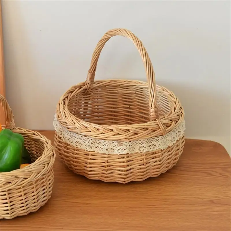 P9FE Multipurpose Basket rieten handtas mand Mooie bruiloft Rattan manden