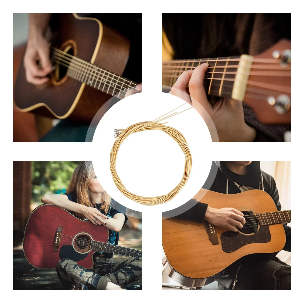 1Set Bass Strings Durable Replacement Set Professional Acoustic Electric Bass Strings Easy Install Carbon Steel Brass