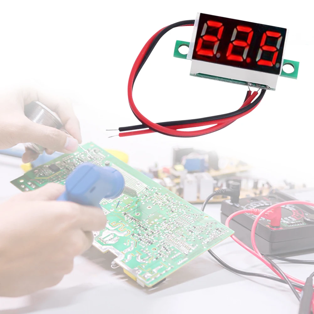 0.36 Inch LED Digital Mini Voltmeter Blue/Red/Green LED Display DC 4.5V-30V Volt Meter Gauge Voltage Panel Meter