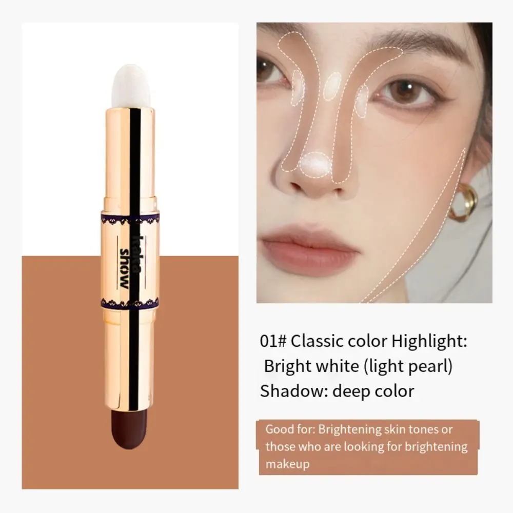 Dark Circles Concealer Face Contour Stick Full Coverage Color Corrector Contour Highlighter Long Lasting Double Head