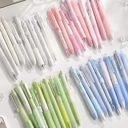 5pcs/set Minimalism Cute School Gel Pen for Kids Fashion Gradient Color Stationery Gel Pen 0.5mm Black Ink Pen for Writing