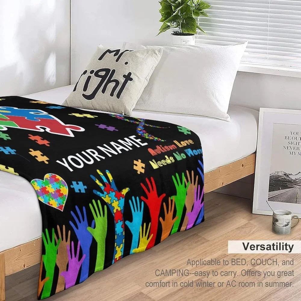 Customization Personalized Autism Blanket With Name - 30