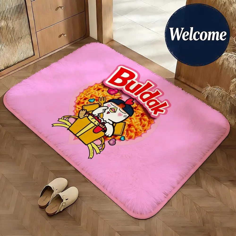 Alfombra de suelo de franela suave, alfombra de suelo Samyang Buldak Ramen, antideslizante, absorbente, para baño, dormitorio, decoración del hogar