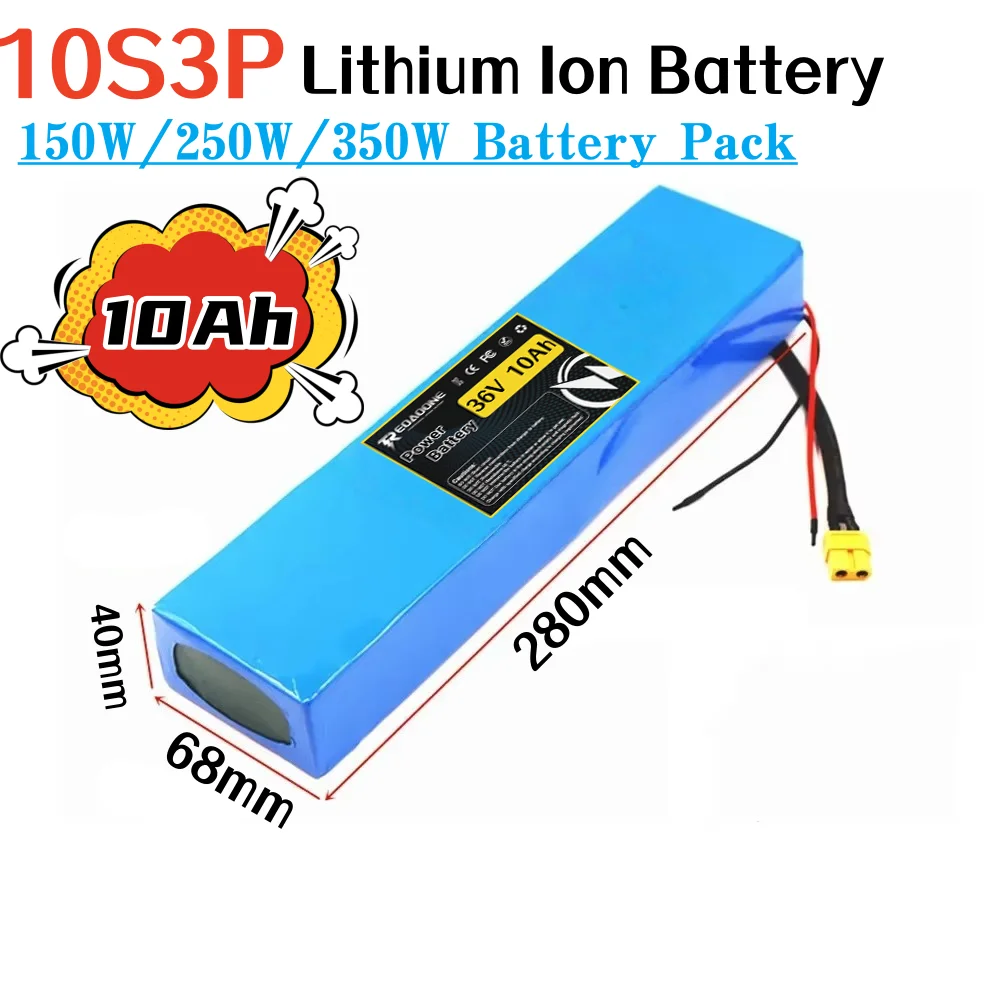 10S3P 36V 8Ah/10Ah Battery 18650 Lithium Ion Battery for auxiliary electric commuting, Electric Commuting Scooter battery pack.