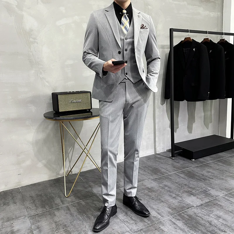 

C2 spring and summer new slim fit business suits light mature style men's suit jacket men