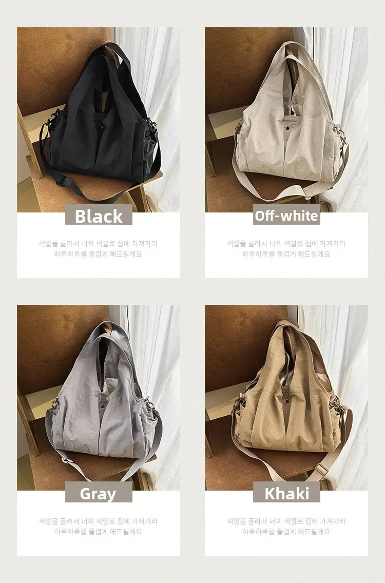 Damentaschen, Nischentaschen, leichte, großvolumige Nylontaschen, vielseitige leichte Umhängetaschen, lässige Messenger-Taschen – Detail 8