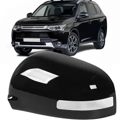 Rearview Mirror Cap High Strength Gloss Black Door Mirror Cover Replacement for Mitsubishi Outlander 2013‑2019