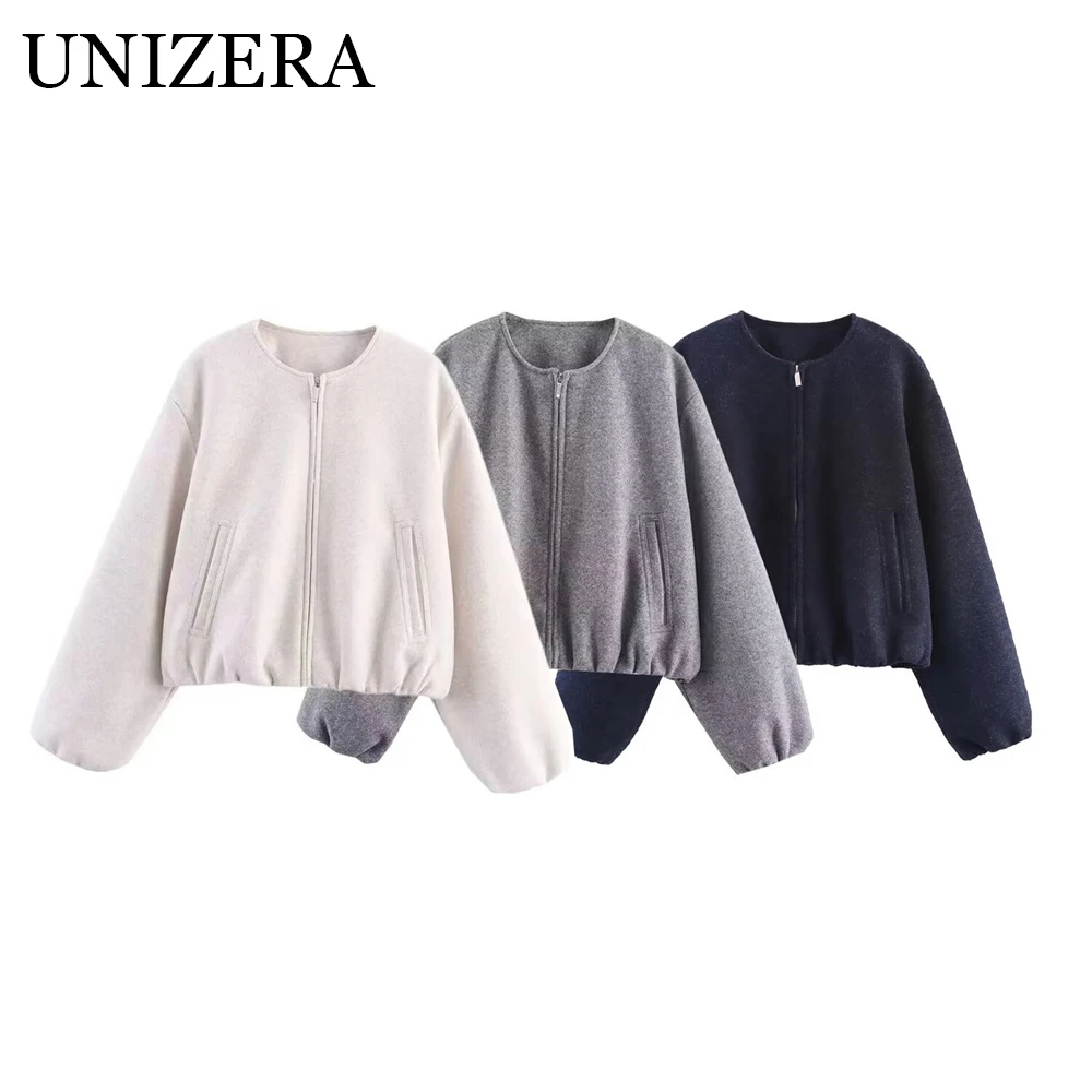 

Women's autumn new style European and American casual loose stand up collar zipper pilot jacket jacket