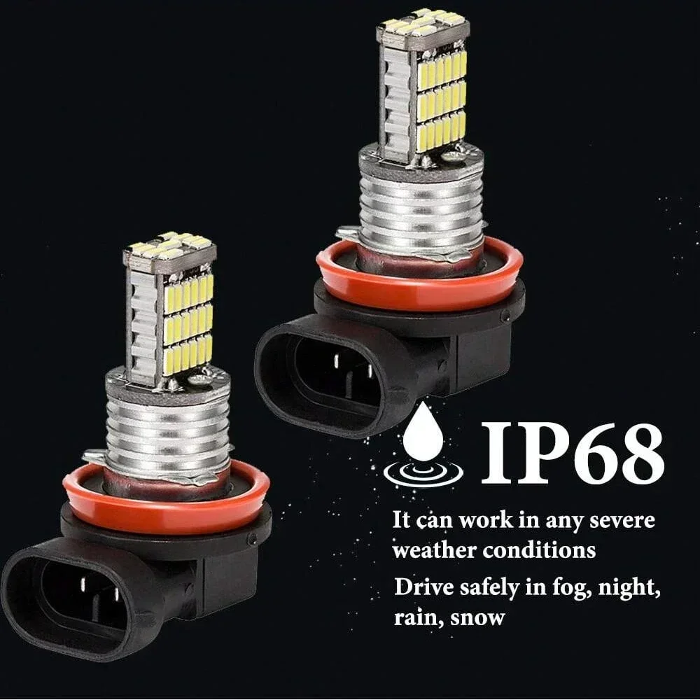 

2PCS LED Fog Light Bulbs - Car Front Fog Lamps with White/Ice Blue/Gold Light Options for Headlight Upgrade~