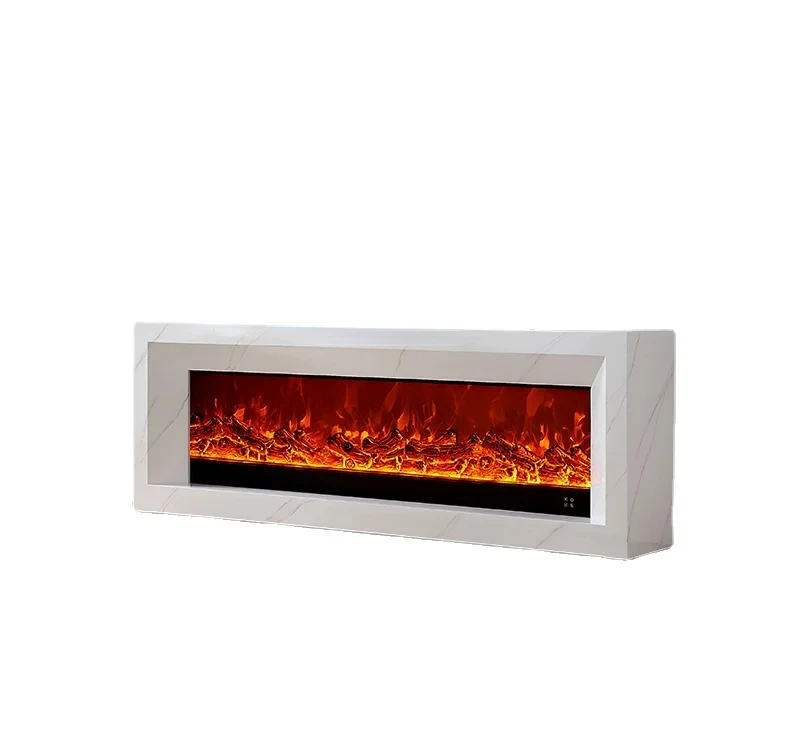 Modern Minimalist Fireplace TV Cabinet Home Heating Solid Wood