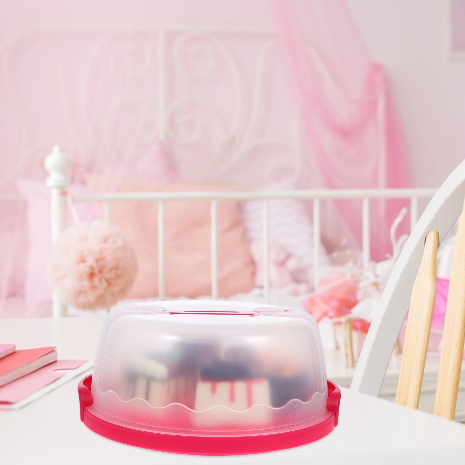 

6 Inch 8 Inch Cake Preservation Box Reusable PP Travel Party Boxes Sturdy Lid Handle RoundCakeCarrier Containers Storage